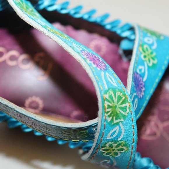 New Socofy Funky Criss Cross Mary Jane Heels Shoes Pump - Picture 4 of 8